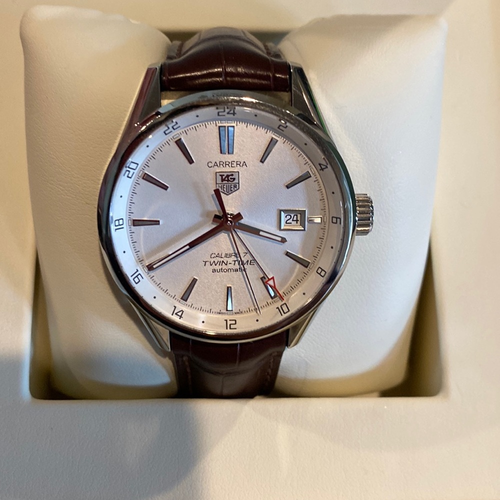 Tag Heuer Calibre 7 Twin-Time Automatic. White Face. WAR2011-1 WBK2378